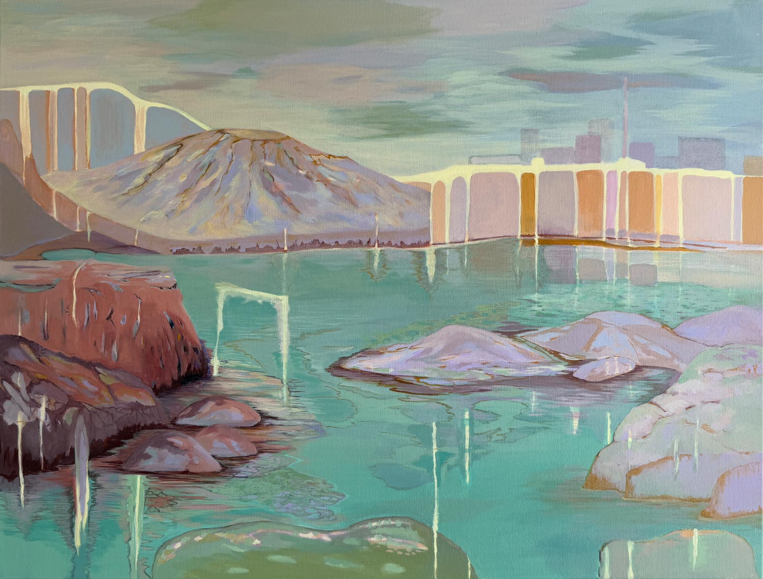 COLUMNS OF LIGHT, 2023, acrylic on canvas